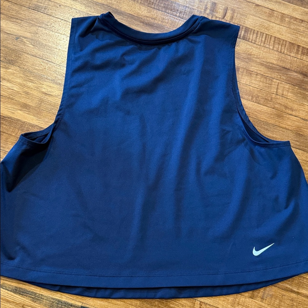 Nike Pro Crop Top Tank Sz Small Blue (g1) - Picture 3 of 3
